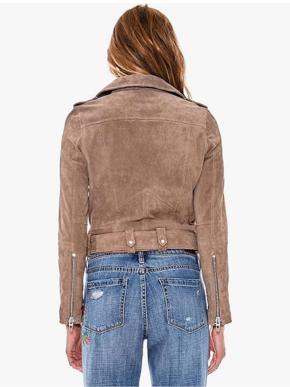 Blank NYC Taupe Suede Moto Jacket - Picture 3 of 9